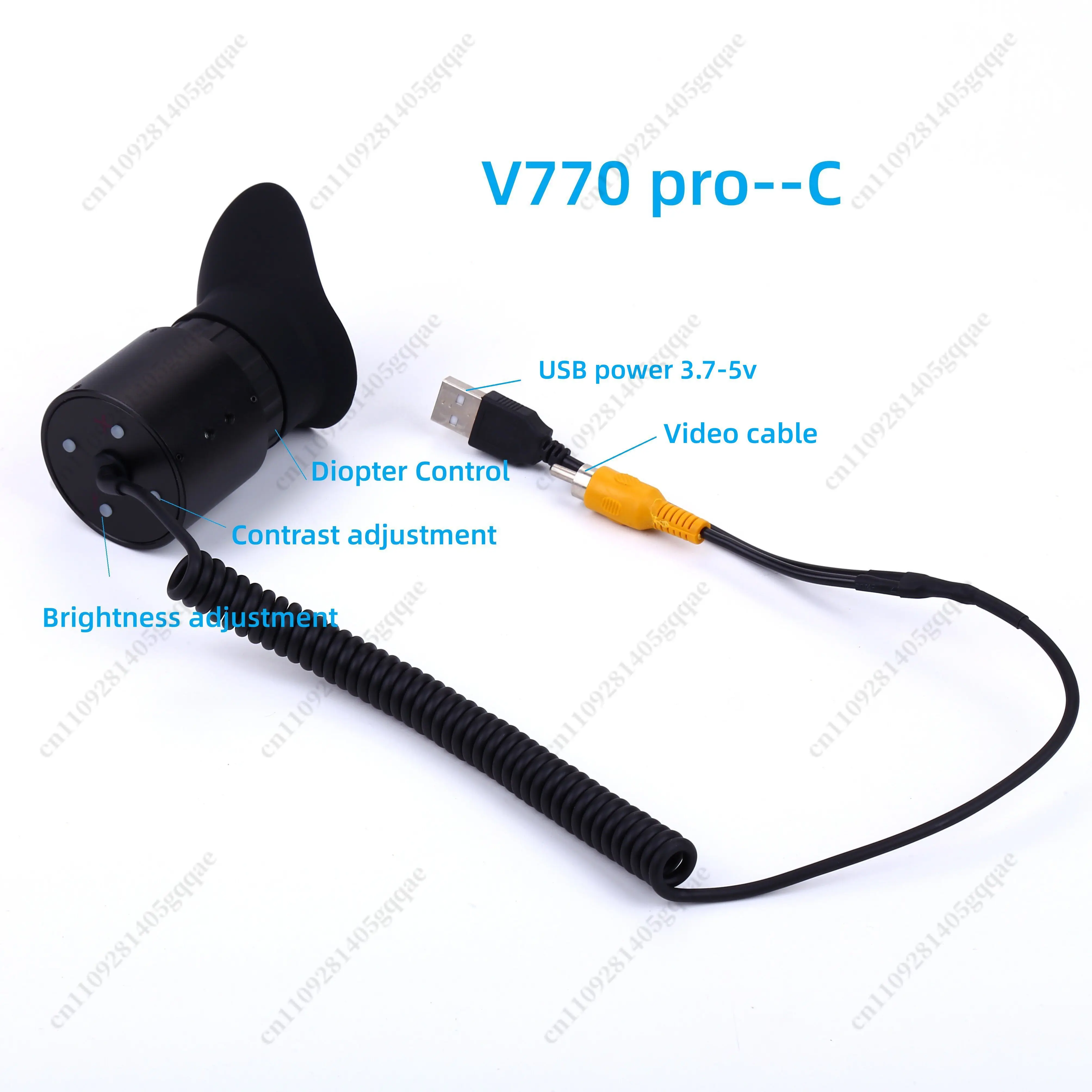V770 PRO-A  PRO-C NEW Portable Wearable Head Mounted Display HD Display with 38mm Eyepiece for Security Monitors FPV Aircraft