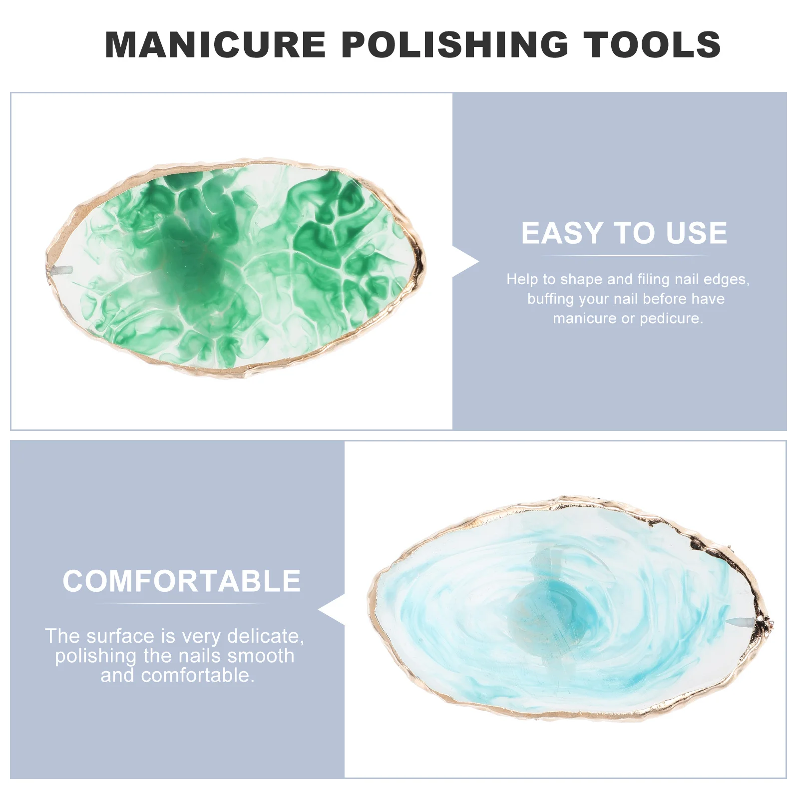 

2pcs Resin Nail Art Ring Color Mixing Tray For Manicure Salon Diy Portable Mini Nail Polish Mixing Plate Manicure Tools