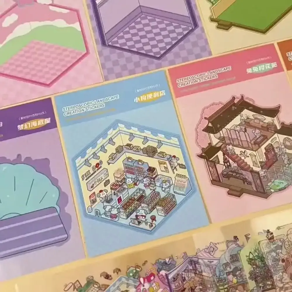 الاسترخاء 20in1 المشهد ملصق كتاب كابيبارا DIY المقصورة المشهد الشارات الزخرفية المسيل للدموع واقية لطيف ملصقات ثلاثية الأبعاد المشهد مجموعة فتاة #1