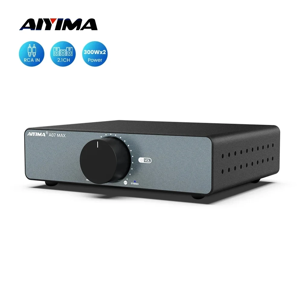 AIYIMA A07 MAX TPA3255 Audio Power Amplifier 2.0 Stereo Amplify 300Wx2 PBTL Mono Sound Amplifier 600W Home Speaker Amplificador