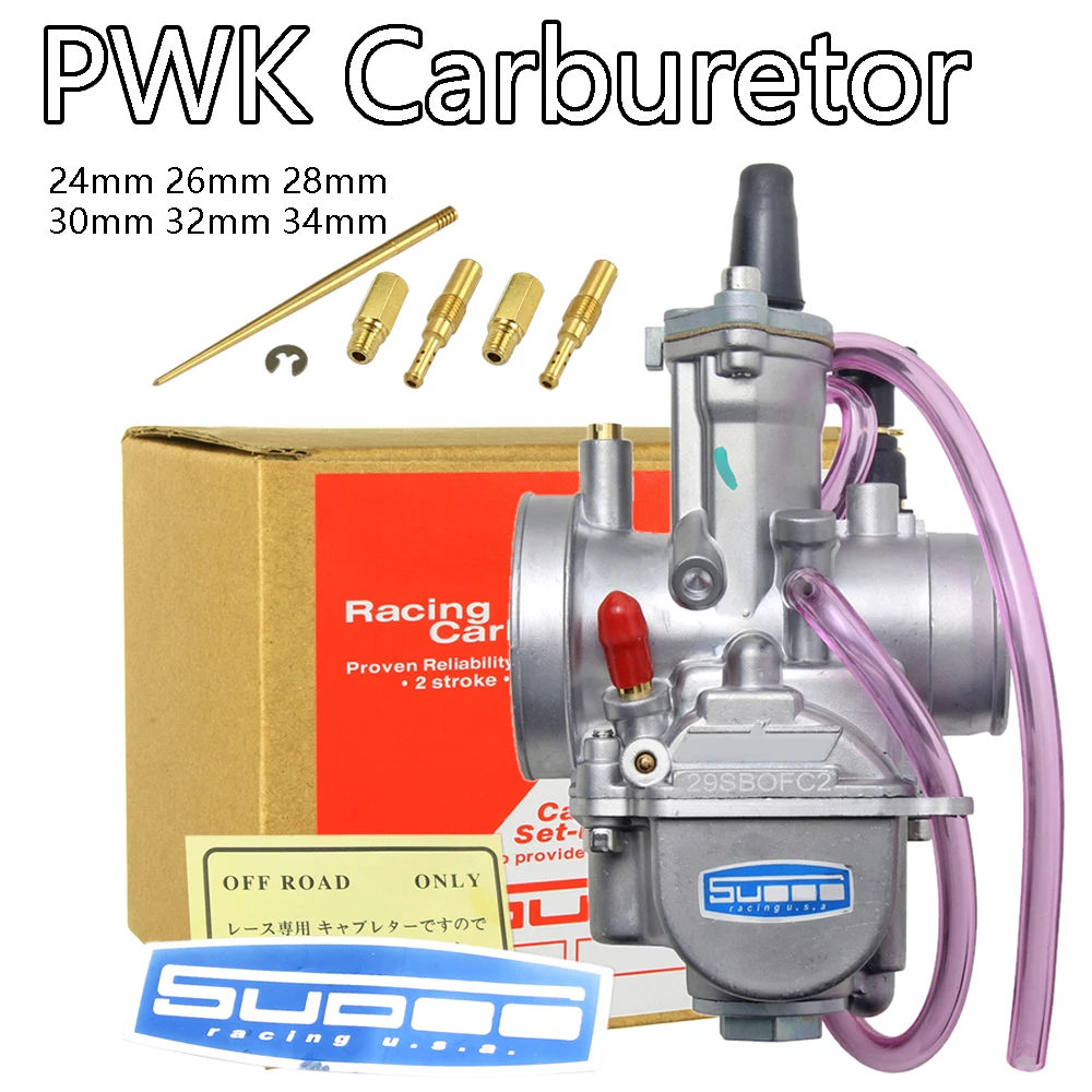 PWK Carburetor 21/24/26/28/30/32/34mm for Koso/Oko/ 2T/4T 75-250cc Scooter/ATV/Dirt/Enduro/Motocross Racing Power Jet