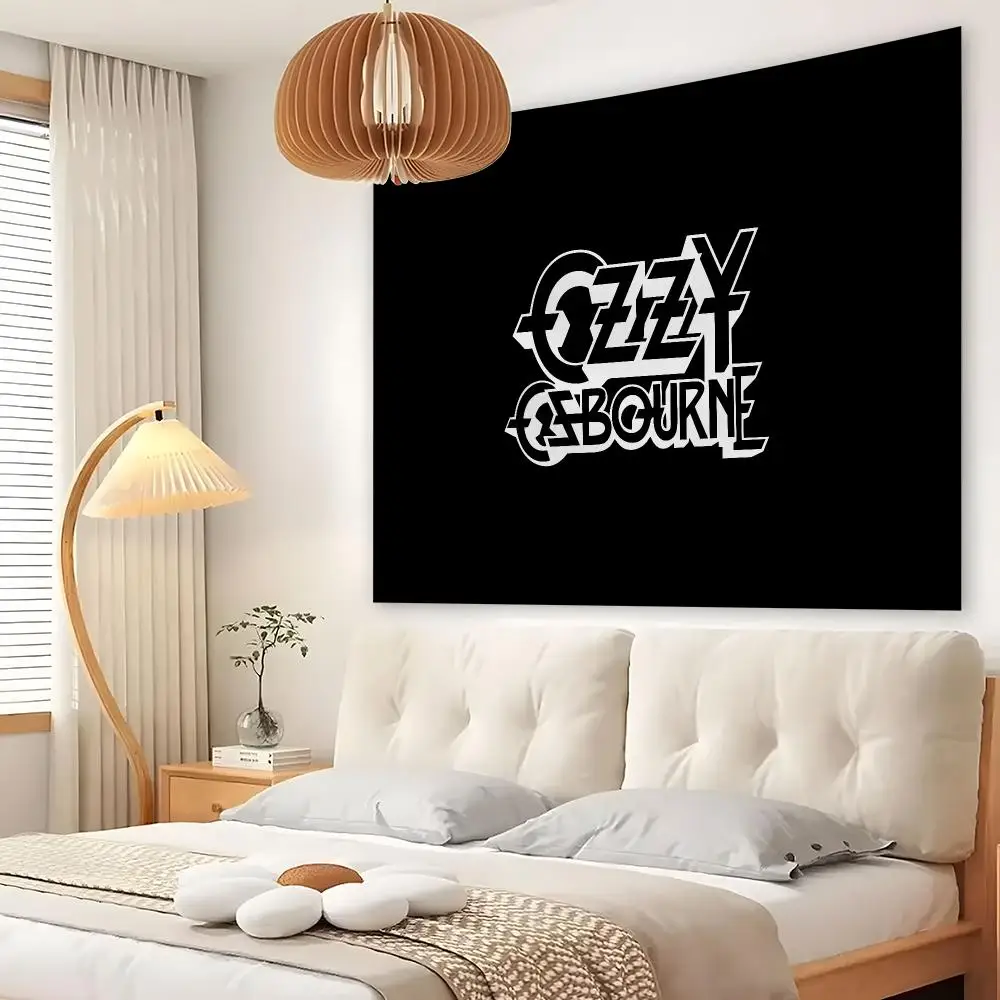 O-Ozzy O-Osbourne Tapestry Custom Living Bedroom Party Dormitory Interior Wall Bohemian Decoration Attached Clip