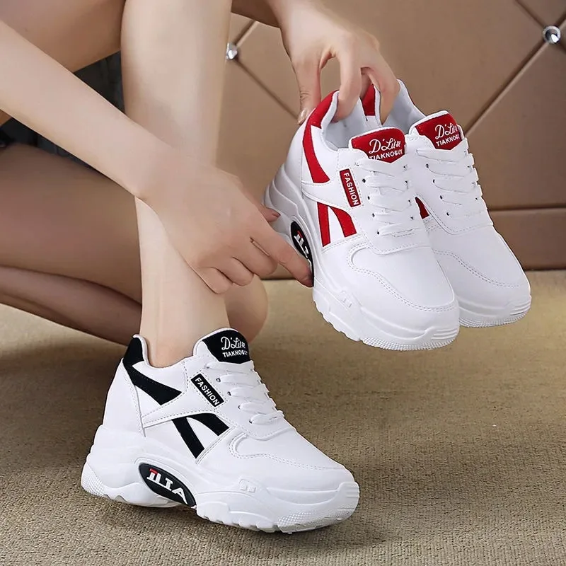 New Women Shoes Sneakers Platform Inner Increase Shoes Casual Ladies Footwear Luxury Fashion Tennis Sport Shoes Tenis De Mujer