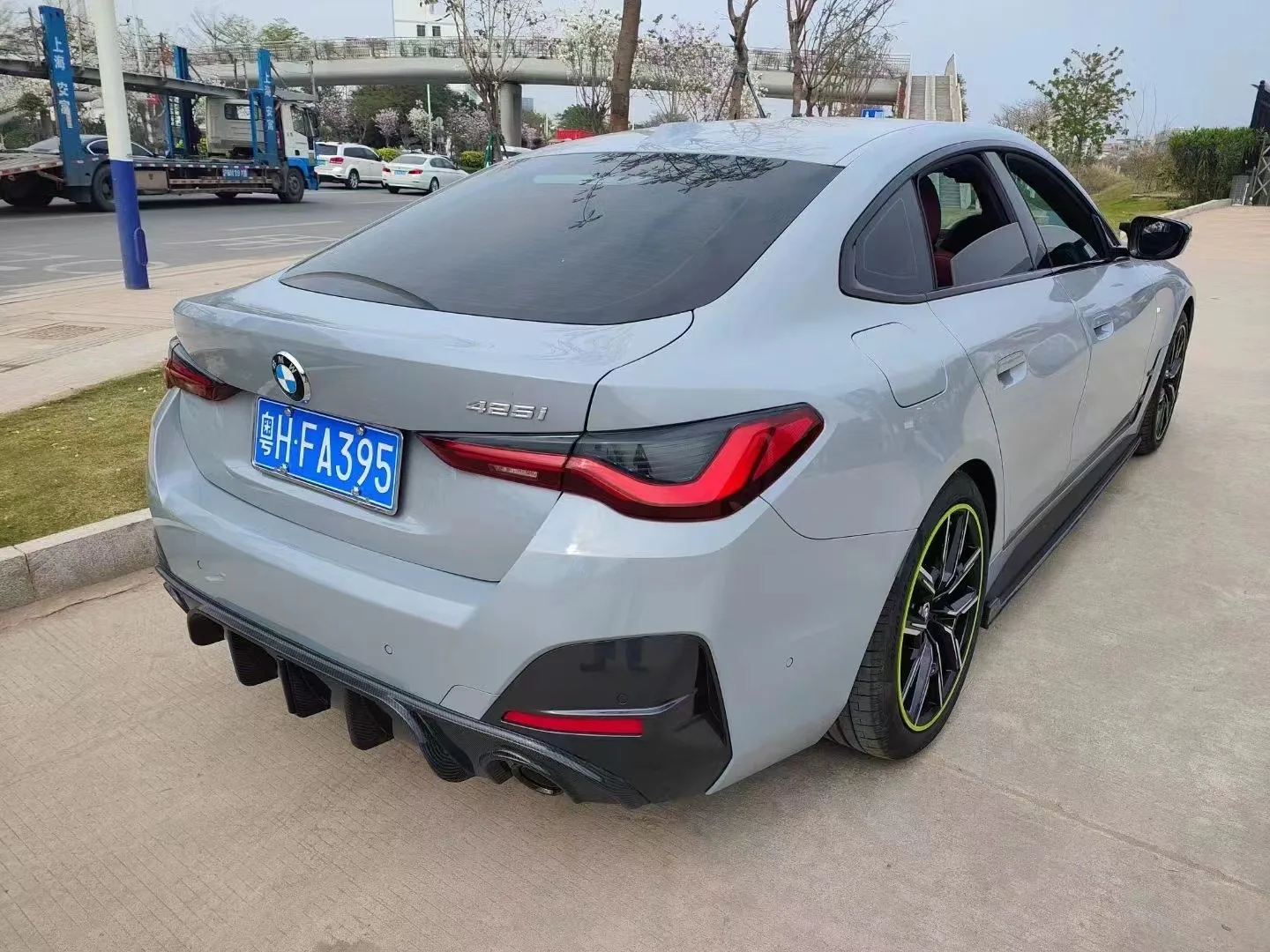 Rear Bumper Back Diffuser Led Rear Lip Tail Lip Spoiler For Bmw 4 Series 2020+ G26 420i 430i 435i M440i 4 Doors M Performance Re