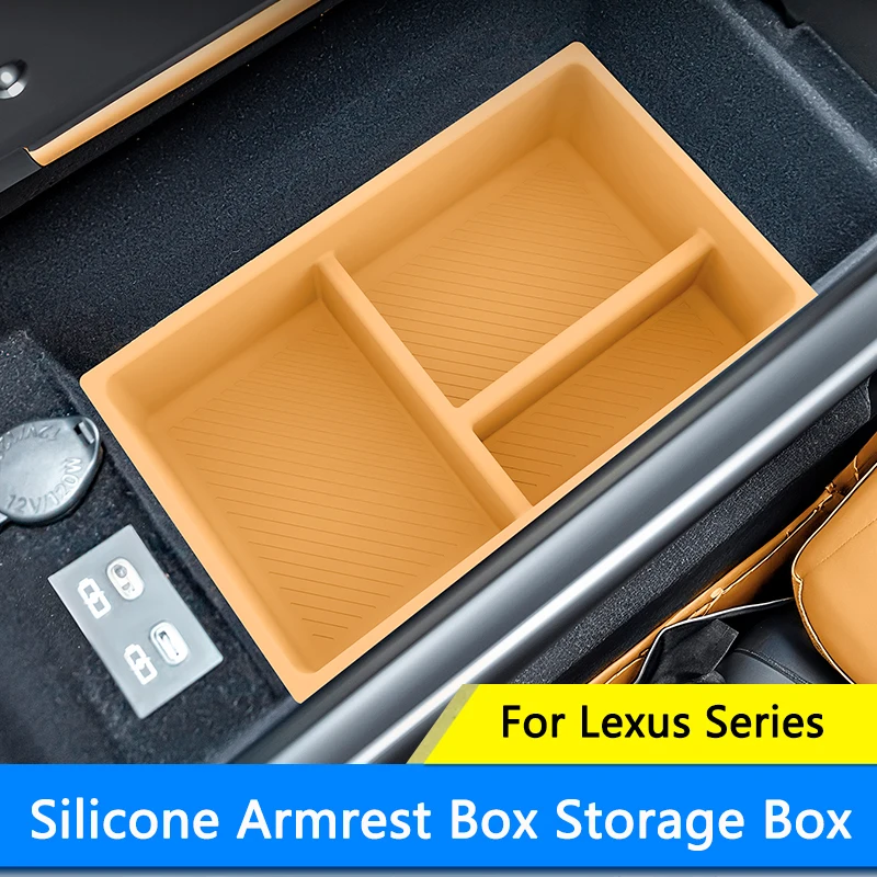 

QHCP Central Armrest Storage Box Organizer Silicone Car Armrest Storage Box Fit For Lexus NX 22-25 RX 23-25 ES 18-25 Accessories