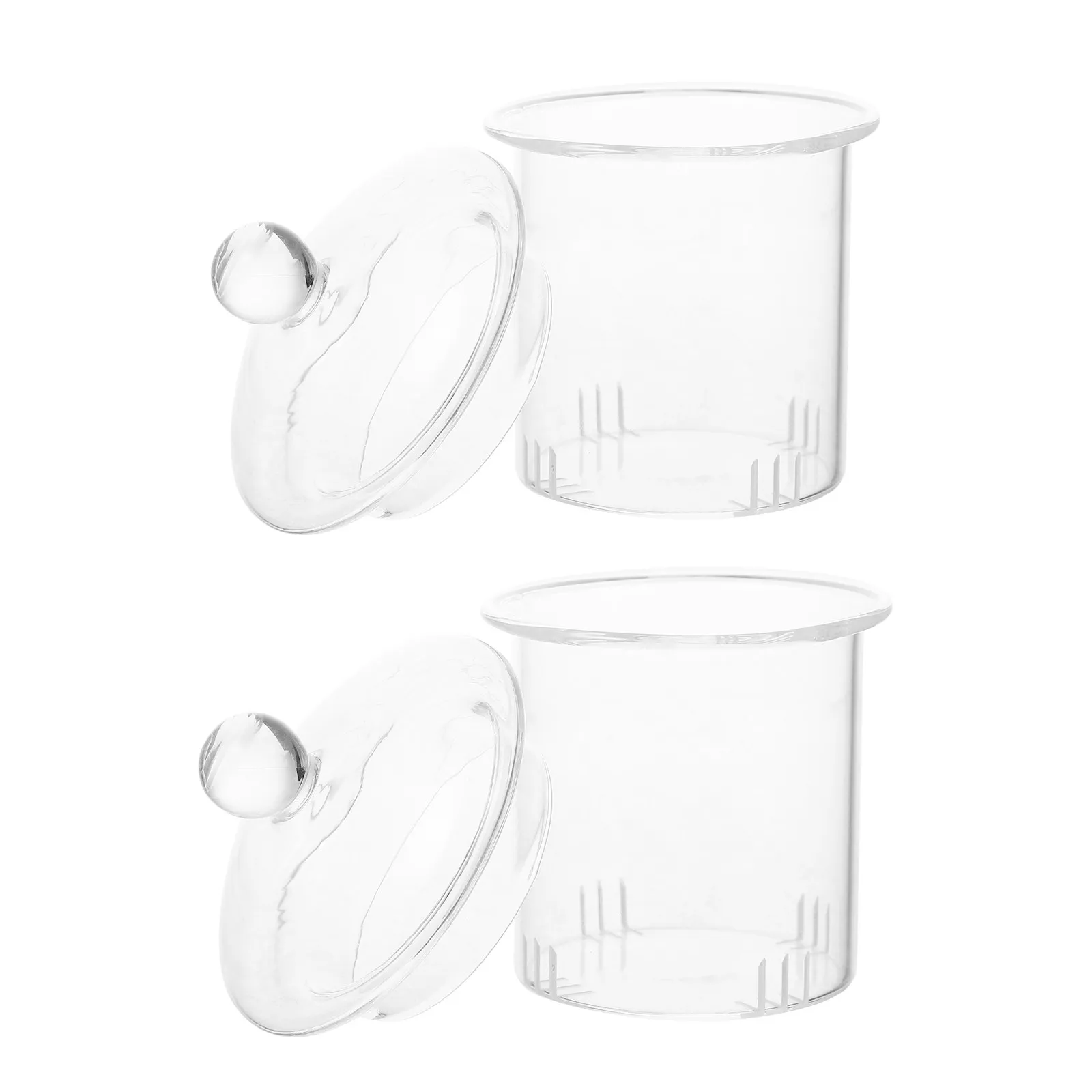 2Set Glass Tea Strainer Infuser Transparent Loose Leaf Herbal Tea Replacement Removable Blooming Infuser for Home Office