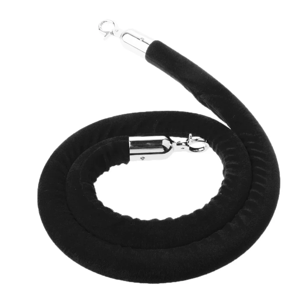 Crowd Control Rope Barrier Rope Industrial Hook Self-Closing Buckle Velvet Cord 1PC Red/yellow/green/ Black/blue