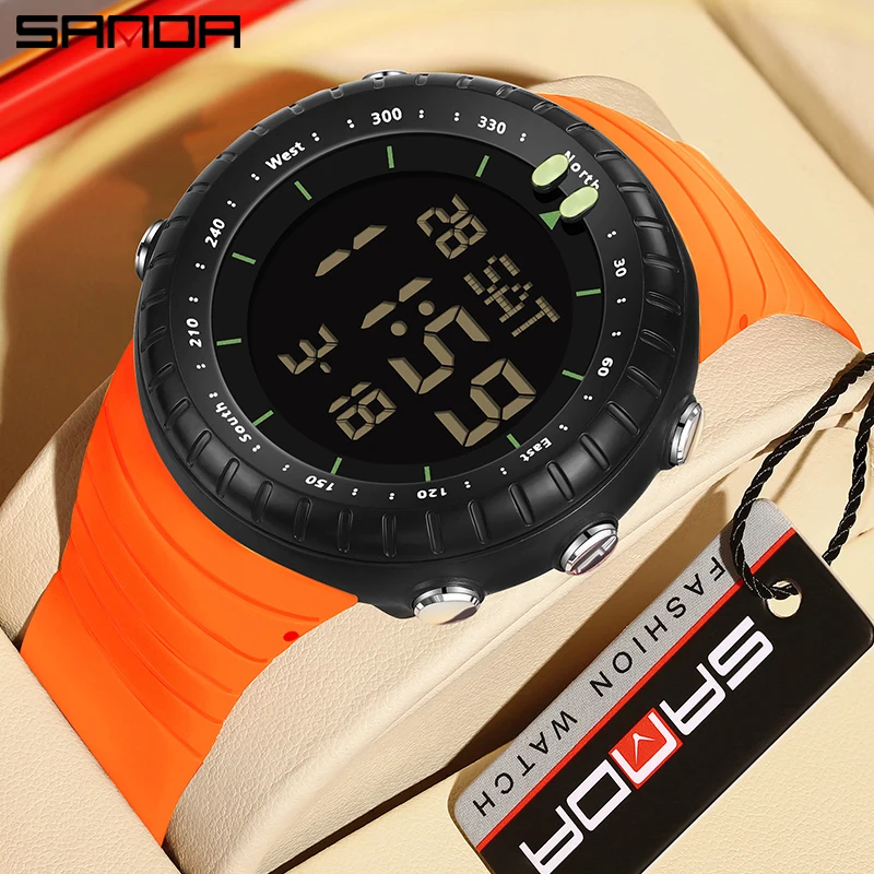 SANDA Top marka męski zegarek Outdoor Sport LED cyfrowy elektroniczny zegarek na rękę wodoodporny budzik wielofunkcyjny chronograf