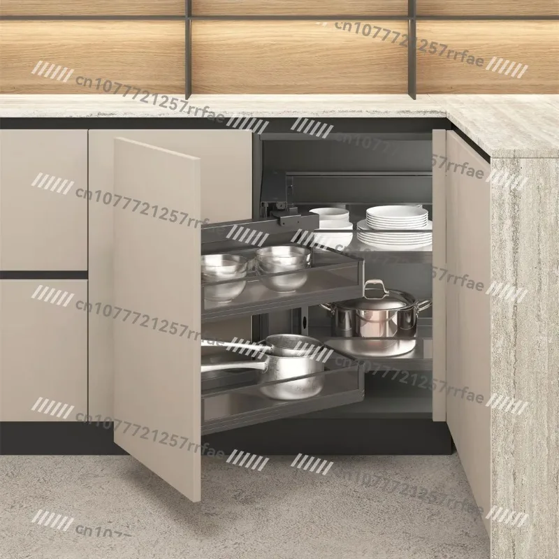 Modern Style Kitchen Furniture Accessories Soft Close Slide Pull Out Pantry Unit with Glass Magic Corner Cabinets Storage