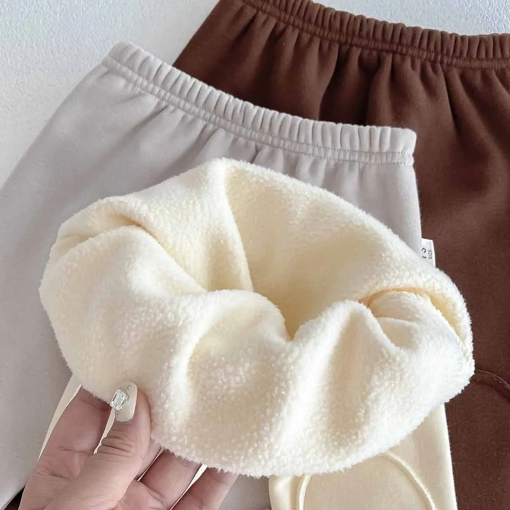 Leggings vêtements d'extérieur Patch pantalon pantalon intérieur enfants mignon bébé en peluche automne hiver nouvelle Version coréenne bébé épaissi chaud enfants