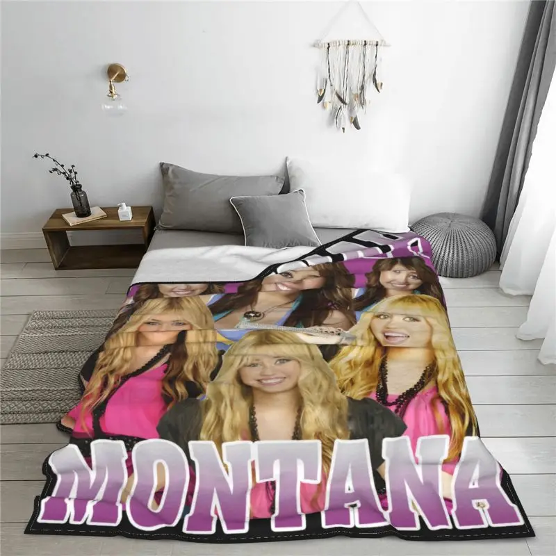 Hannah Montana Miley Cyrus Music Rap Hip-Hop Blanket Luxury Bedspread Breathable Couch Blanket Sofa Decorative