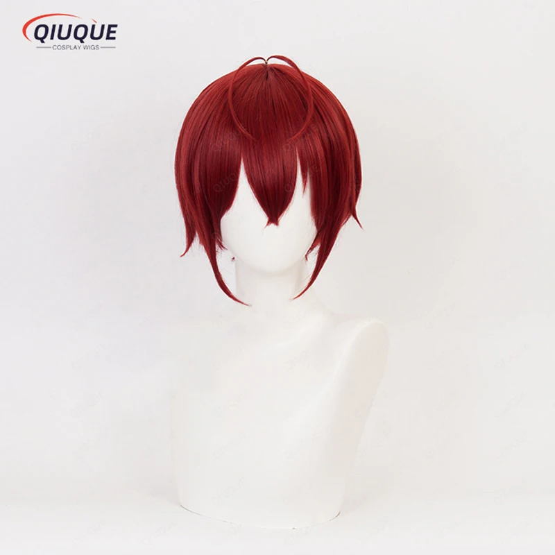 Anime Twisted Wonderland Riddle Cosplay Wig Riddle Rosehearts Red Short Heat Resistant Synthetic Hair Party Wigs + Wig Cap