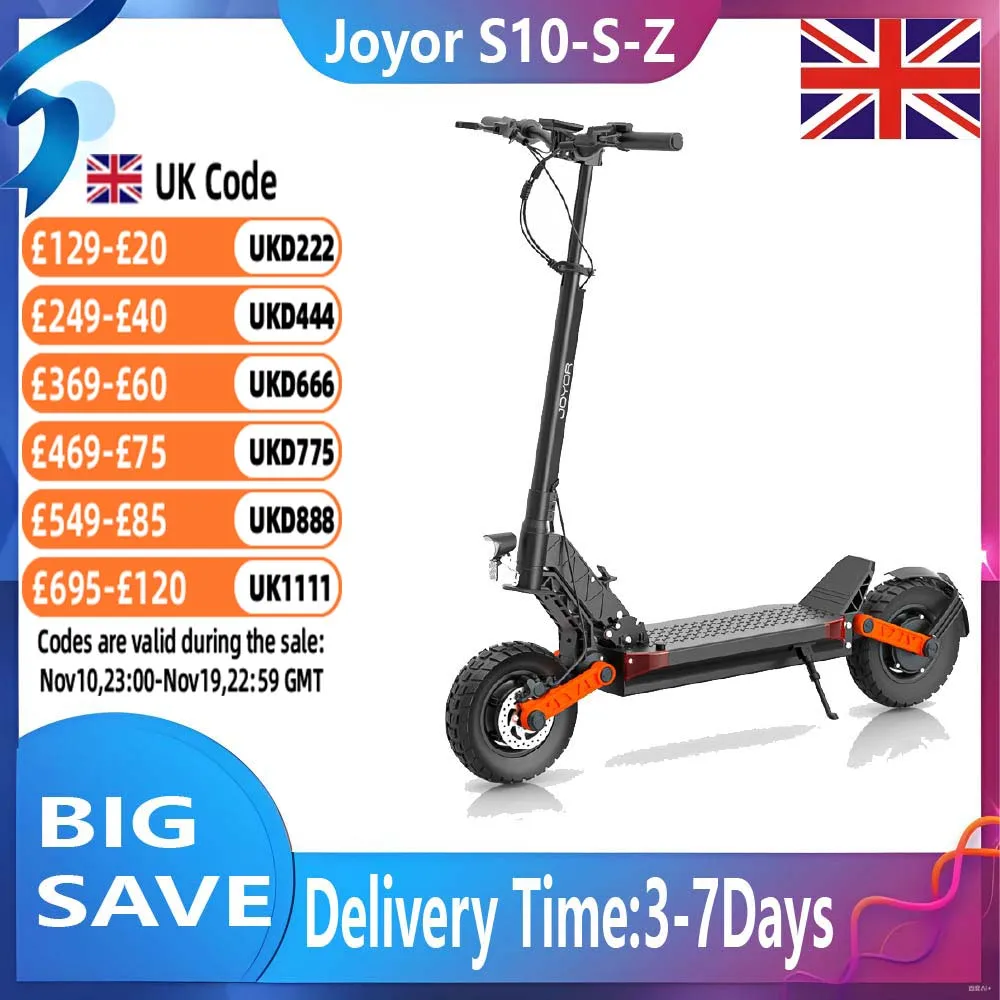 Joyor S10-S-Z الكبار E-سكوتر 1000 واط * 2 موتور 60V18Ah Escooter 10 بوصة على الطرق الوعرة الإطارات على الطرق الوعرة سكوتر كهربائي