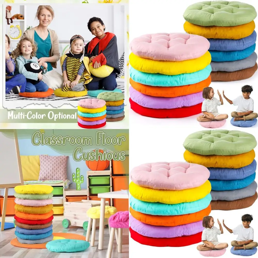 

Набор из 12 круглых напольных подушек, 16 x 16 цветов для детей и взрослых, идеально подходит для дома, школы и игр.