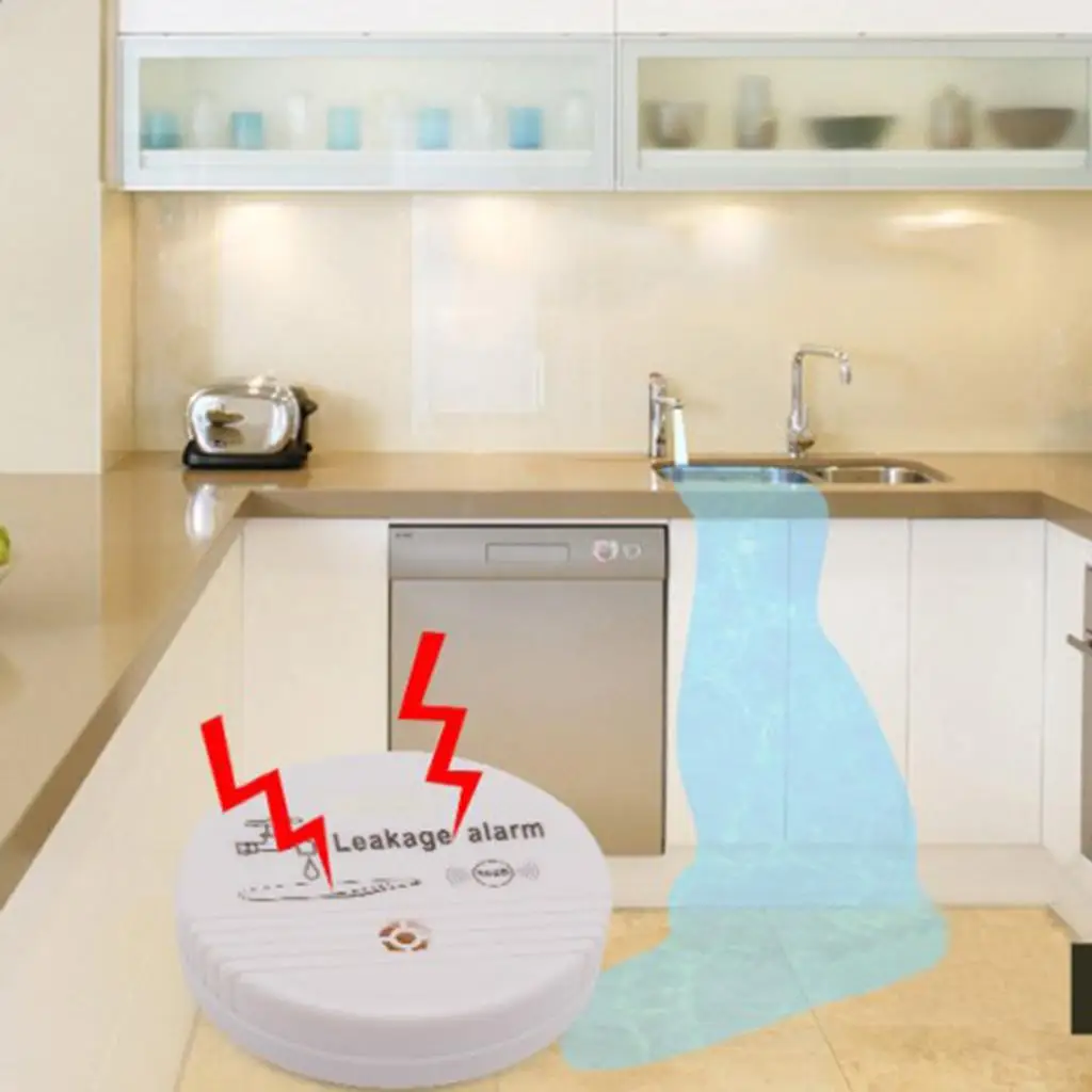 Water Leakage Alarm and Sensor for Bathrooms, Basements and Kitchens