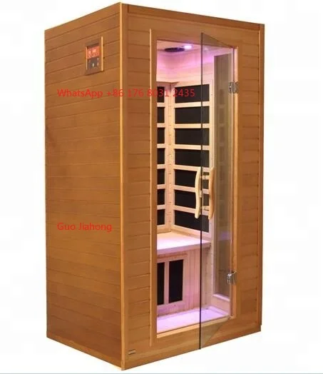 

Indoor Sauna Cabinet Red Cedar Far North Sauna Room with Seven-color Healing Lamp