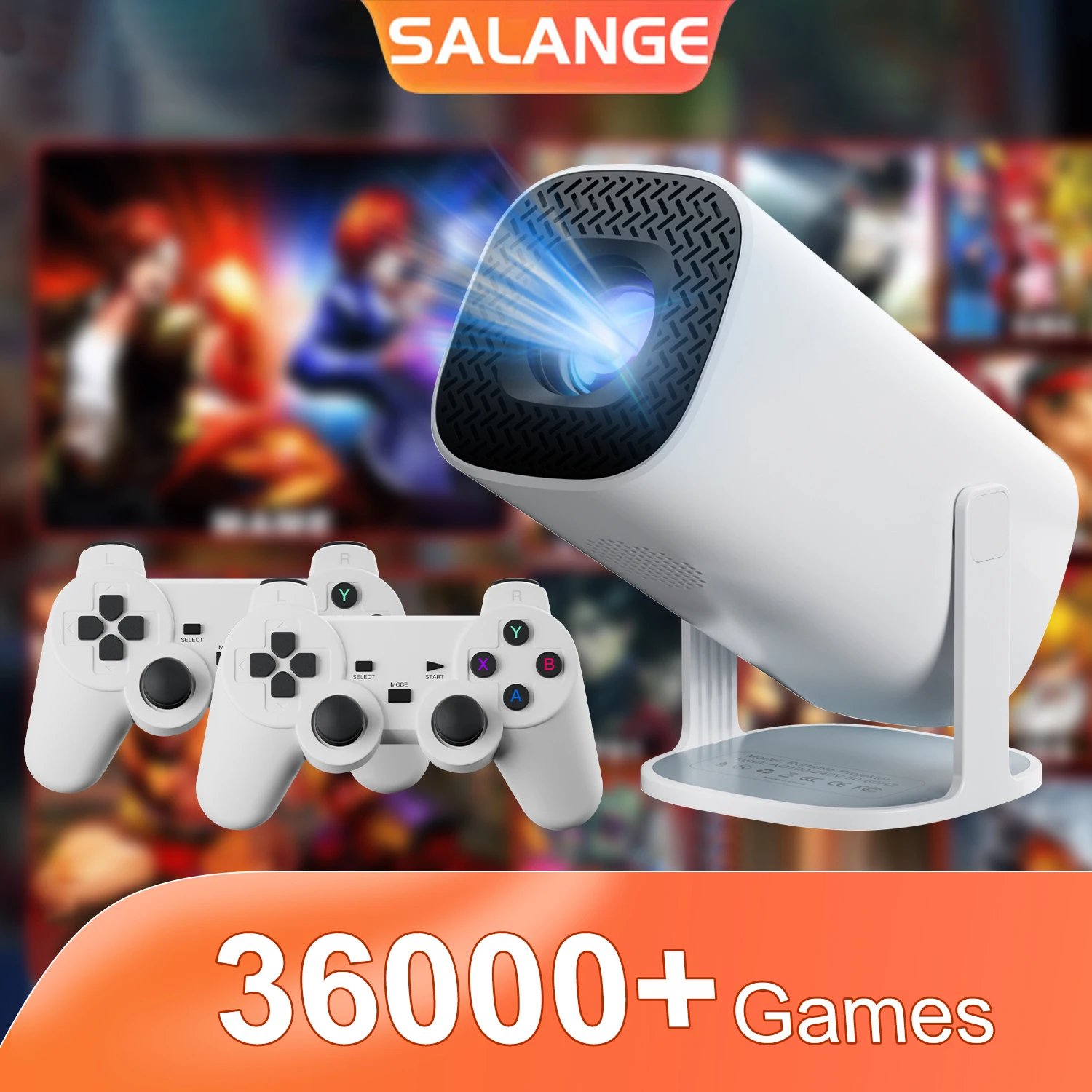 Salange P30 Max Mini Game Projector 36000+ games Wireless Gaming Controller Home Theater for Xiaomi IOS Android Phone 1280*720P