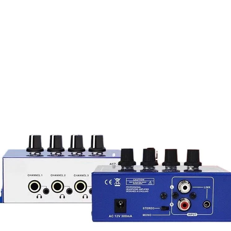 

AMP-i4 Amplifier 4-way Headphone Amplifier Splitter 4 In 8 Out Studio Band Multi-Ear Split