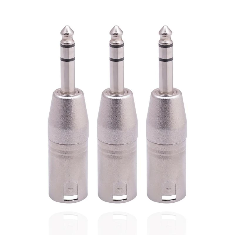 Nickle-plattierter Audioadapter 1/4 "6,35 mm männlicher Stecker zum 3Pin XLR Männlichen