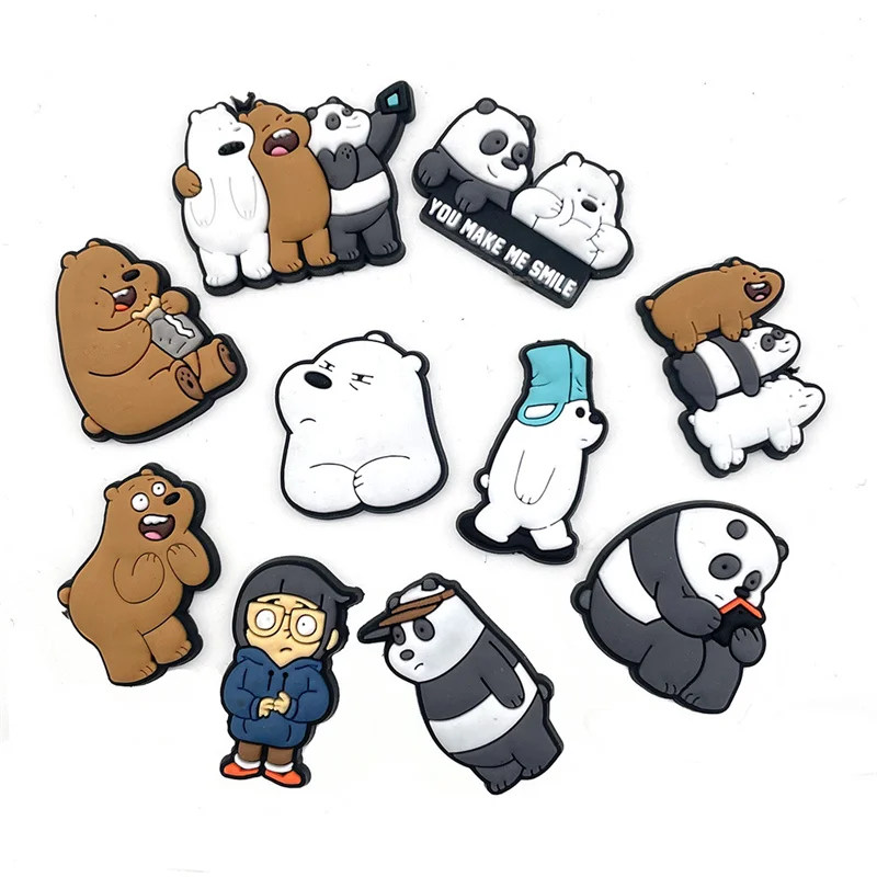

10Pcs Shoe Charms Cute Cartonn Bear For Women Men Funny PVC Shoe Accessories Unisex Gifts