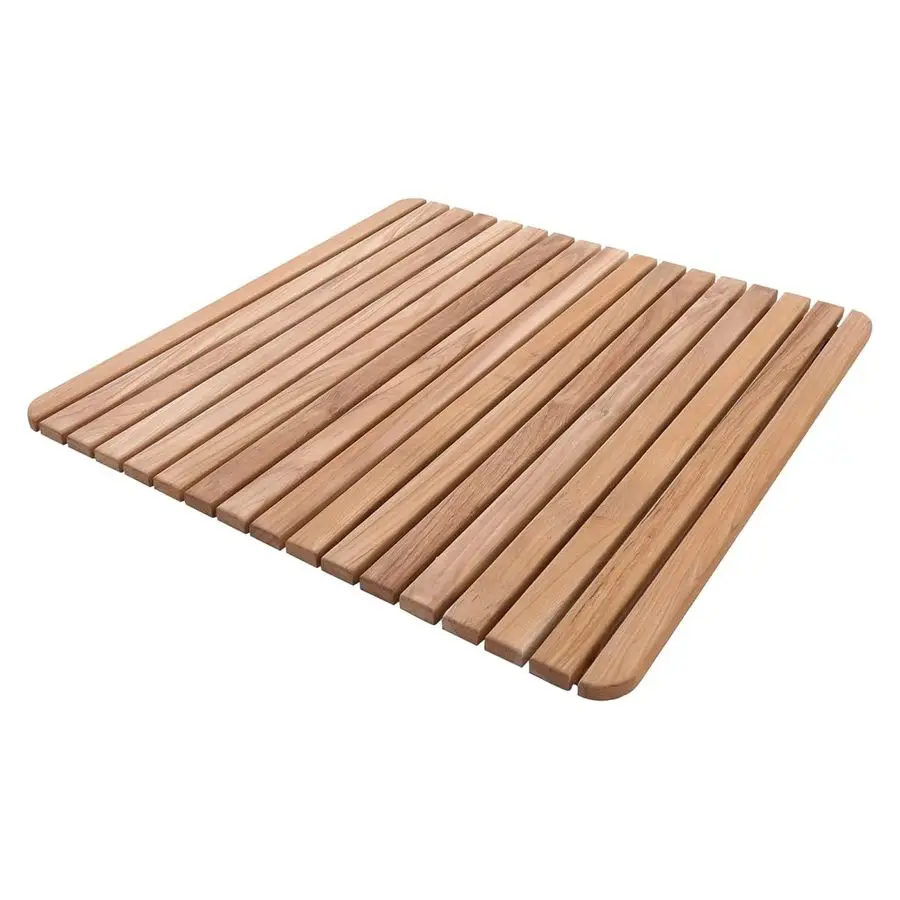 

Style Premium Teak Shower and Bath Mat for Indoor and Outdoor Use NonSlip Wooden Platform for Spa, Sauna, Pool, Hot Tub Flooring