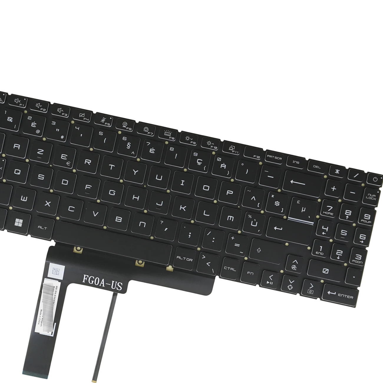 NSK-FG0BBN 1-ZONE RGB Backlit Keyboard For MSI  Crosshair 15 / 17 A11UEK A11UEK A11UDK A11UCK  French AZERTY Belgian