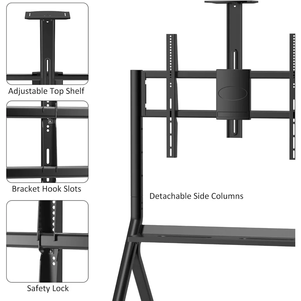 حامل متنقل للسبورات البيضاء التفاعلية، 55-86 قابل للتعديل، مع عجلات قابلة للقفل