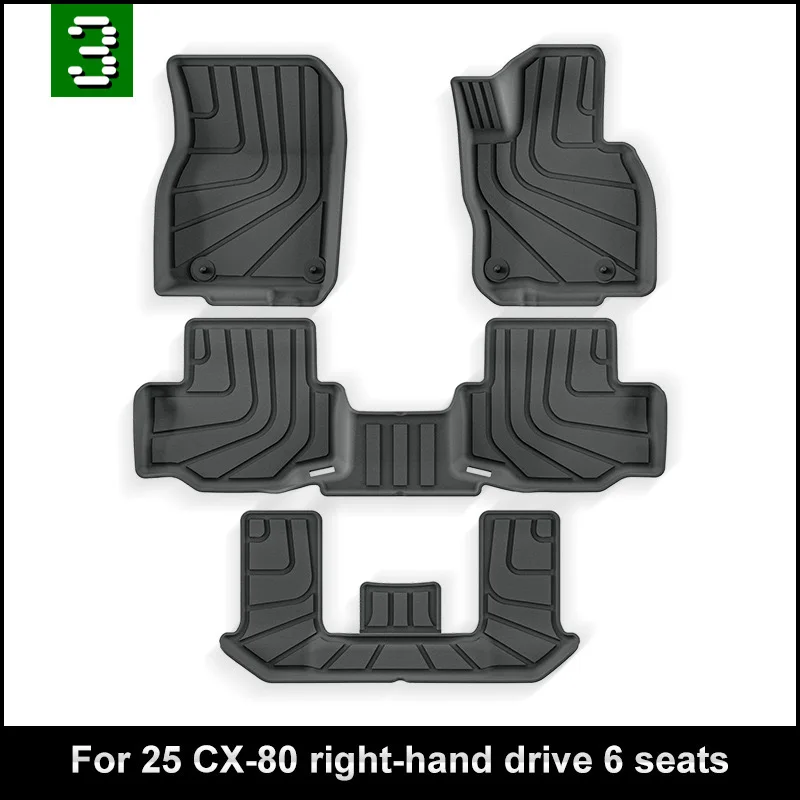 Car Foot Mats For Mazda CX-80 2025 Car Trunk Mat TPE Foot Mats All Weather Anti-Slip Rear Trunk Pad Cargo Liner Anti Dirty Pad