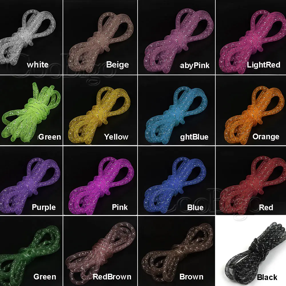 10yards Sequin Tube Mesh Tubing Crin Tubular Horsehair Braid Crinoline DIY Jewelry Making Bracelet Necklace Hair Accessories 8mm