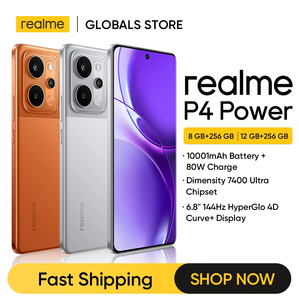 

Смартфон realme P4 Power 5G с чипсетом Dimensity 7400 Ultra, камерой Sony OIS 50 МП, аккумулятором 10001 мАч, зарядкой 80 Вт, 6,8-дюймовым дисплеем 144 Гц