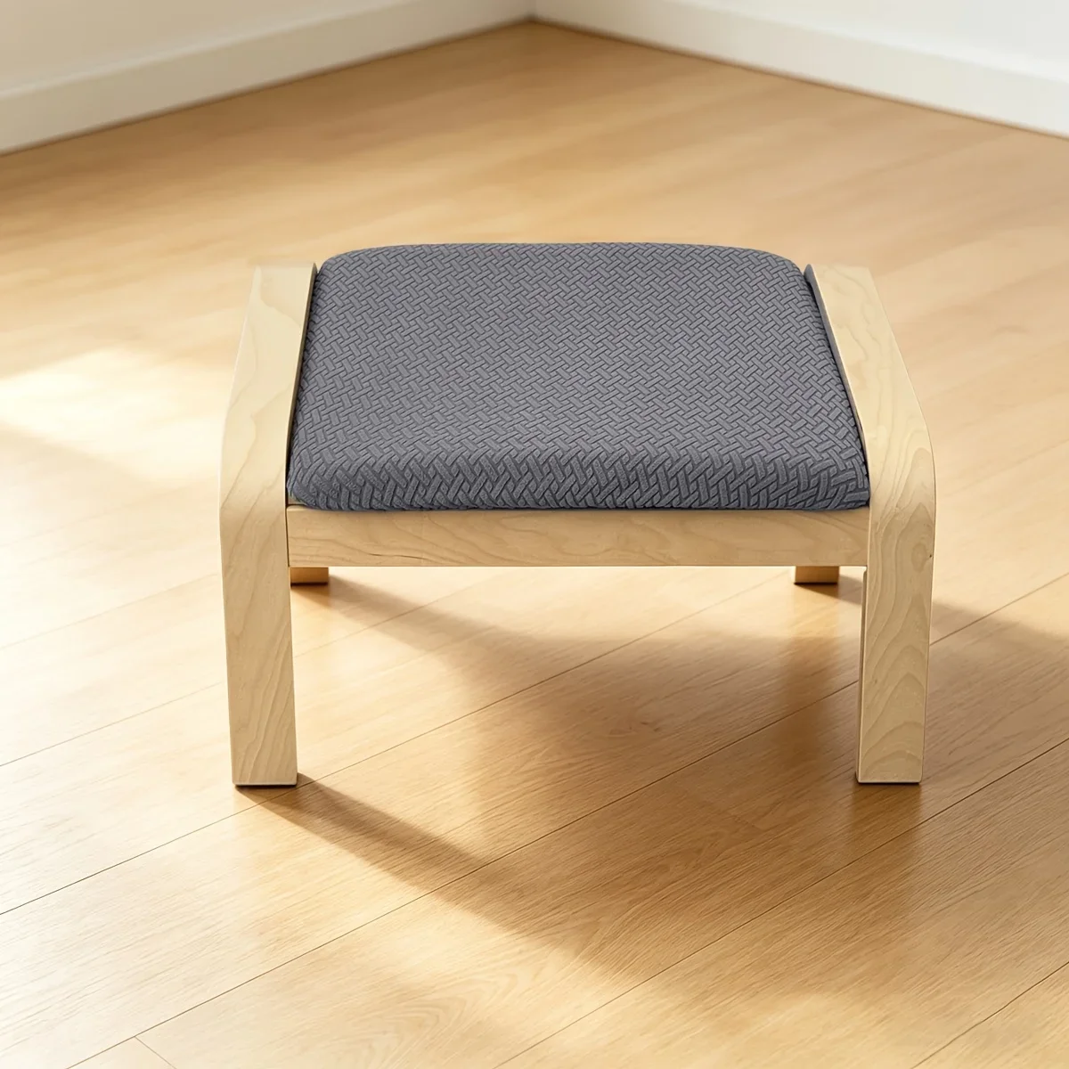 1 Stück Elastischer T-Jacquard Poang Stuhlauflagen-Überzug mit Riemen Weicher Einzelsofa-Bezug Dehnbarer Sessel-Schutz Wohnzimmer Zuhause – Detail 18