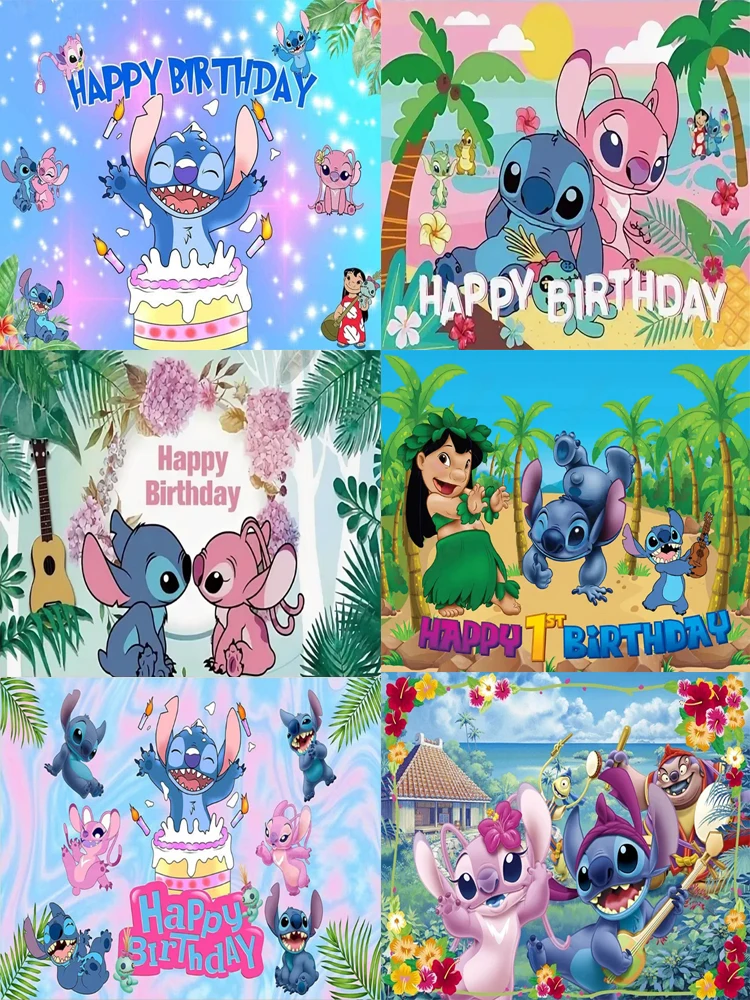 

Disney Lilo Stitch Party Theme Birthday Party Baby Shower Photography Vinyl Background Children Room Decor Supplies