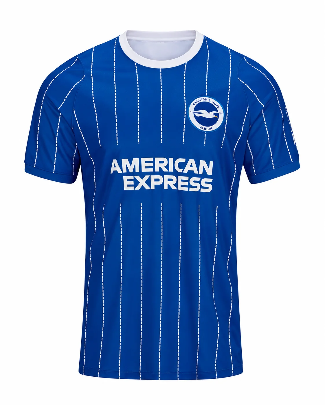 Soccer Jersey for Men Royal Blue White Pinstripe Short Sleeve Crew Neck Football Shirt for Training Match Day Casual Wear