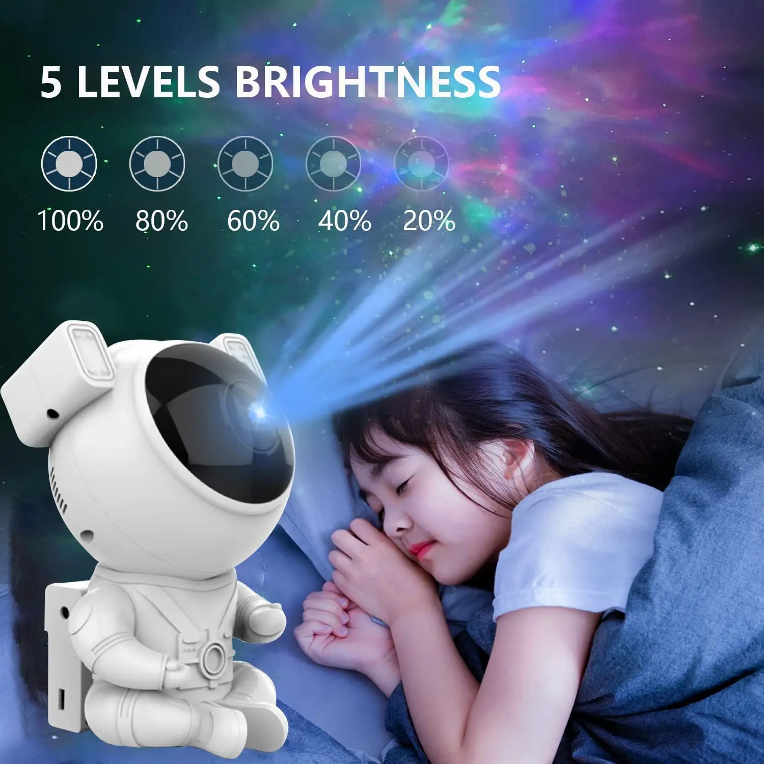 Projecteur d\'astronaute galaxie étoilé lampe de nuit ciel étoilé lampe de nuit pour chambre à coucher décoration maison cadeau d\'anniversaire pour