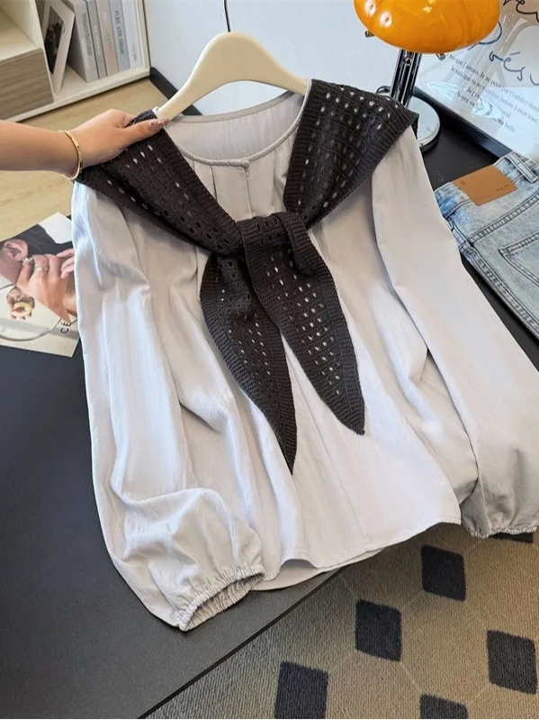 

Loose Long Sve round Ne Knitted irt Women's Casual Faion Two-Piece Set Autumn New Sle Simple Ele Coat Jaet