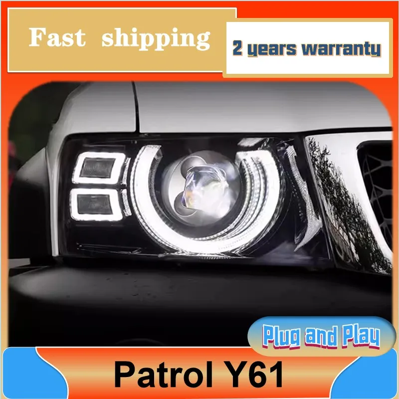 

Car Styling for Nissan Patrol Headlight 2005-2022 Y61 Headlamps DRL Turn Signal Low High Beam Projector Lens