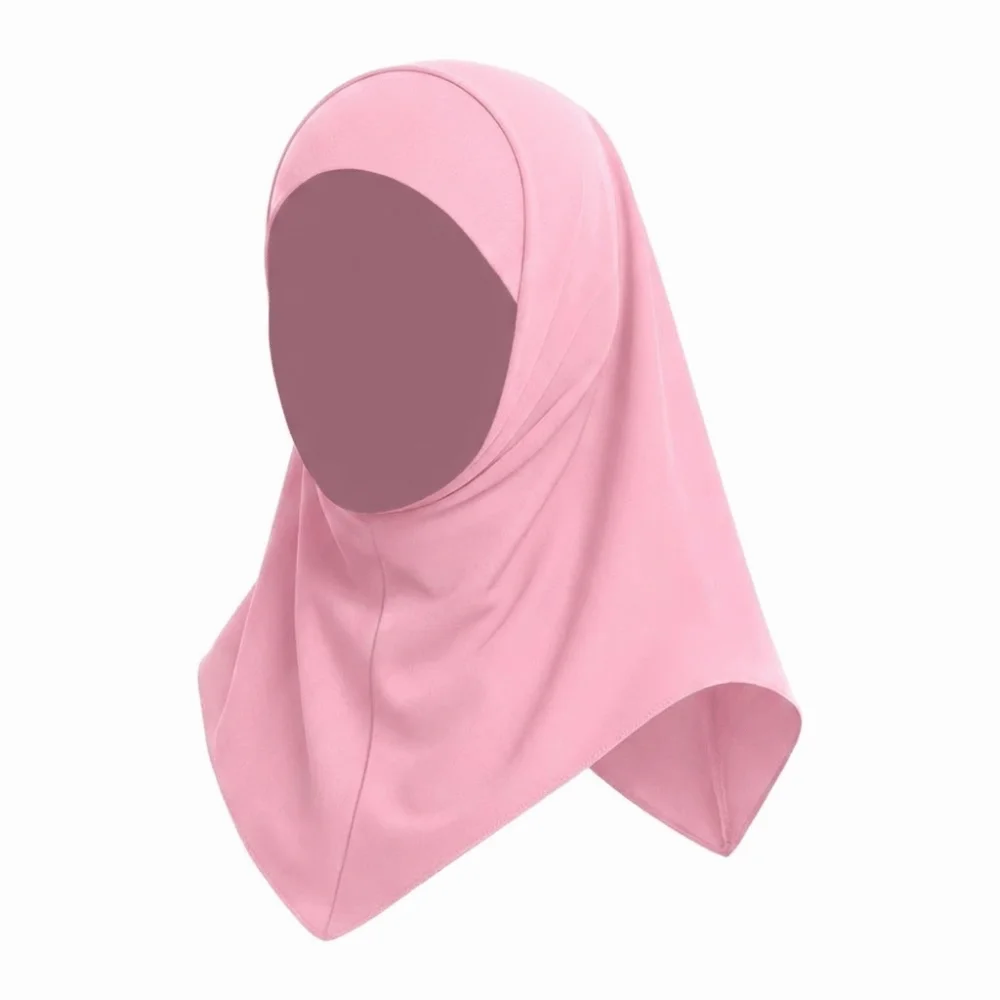 

Simple Solid Color Hijab Quick Drying Ice Silk Hijab Scarf Pull On Style Breathable Sun Protection Headscarf Prayer