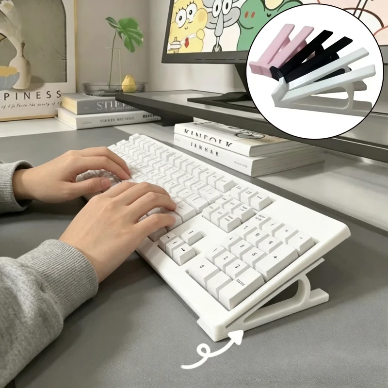 Soporte Ergonómico para Teclado (1 Pieza), Base Universal Antideslizante Multicolor, Ideal para Oficina y Configuración de Juegos