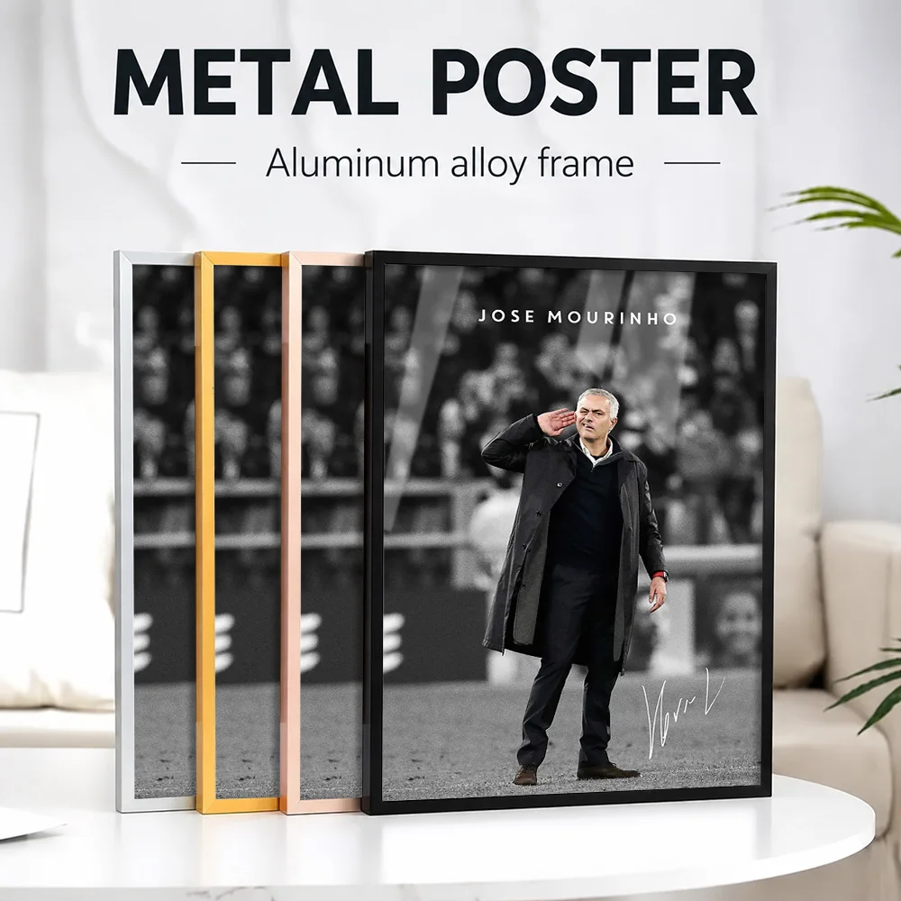 JOSE MOURINHO Framed Aluminum Metal Poster Customized Photo Energetic Graphic Style Wall Art For Gym And Study Sports Fan Gift