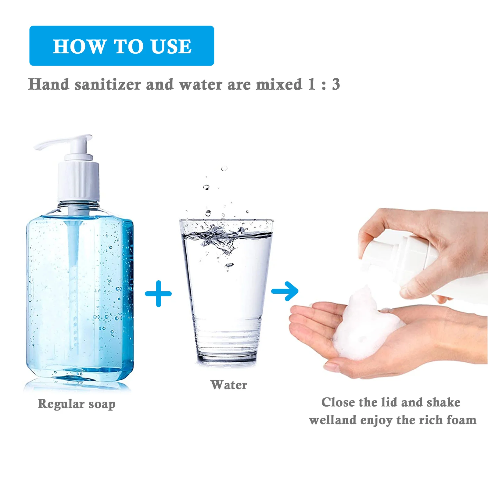 4 Pcs 250ml Foam Bottle Shampoo Foaming Travel Shower Gel Dispenser Facial Cleanser Empty Refillable Portable Bathroom Kitchen