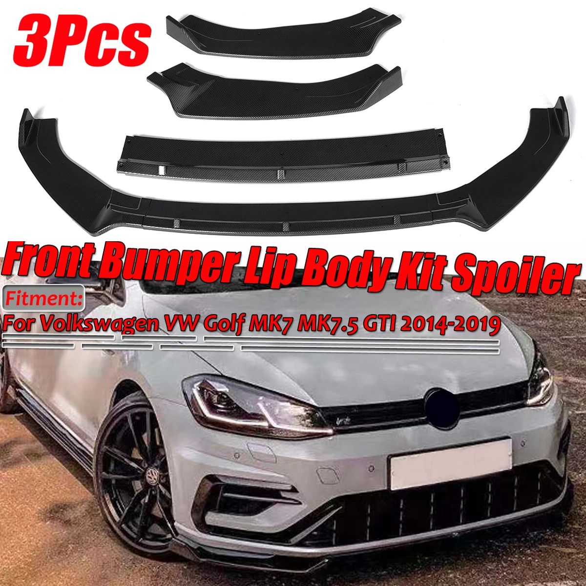 3Pcs Car Front Bump… - image