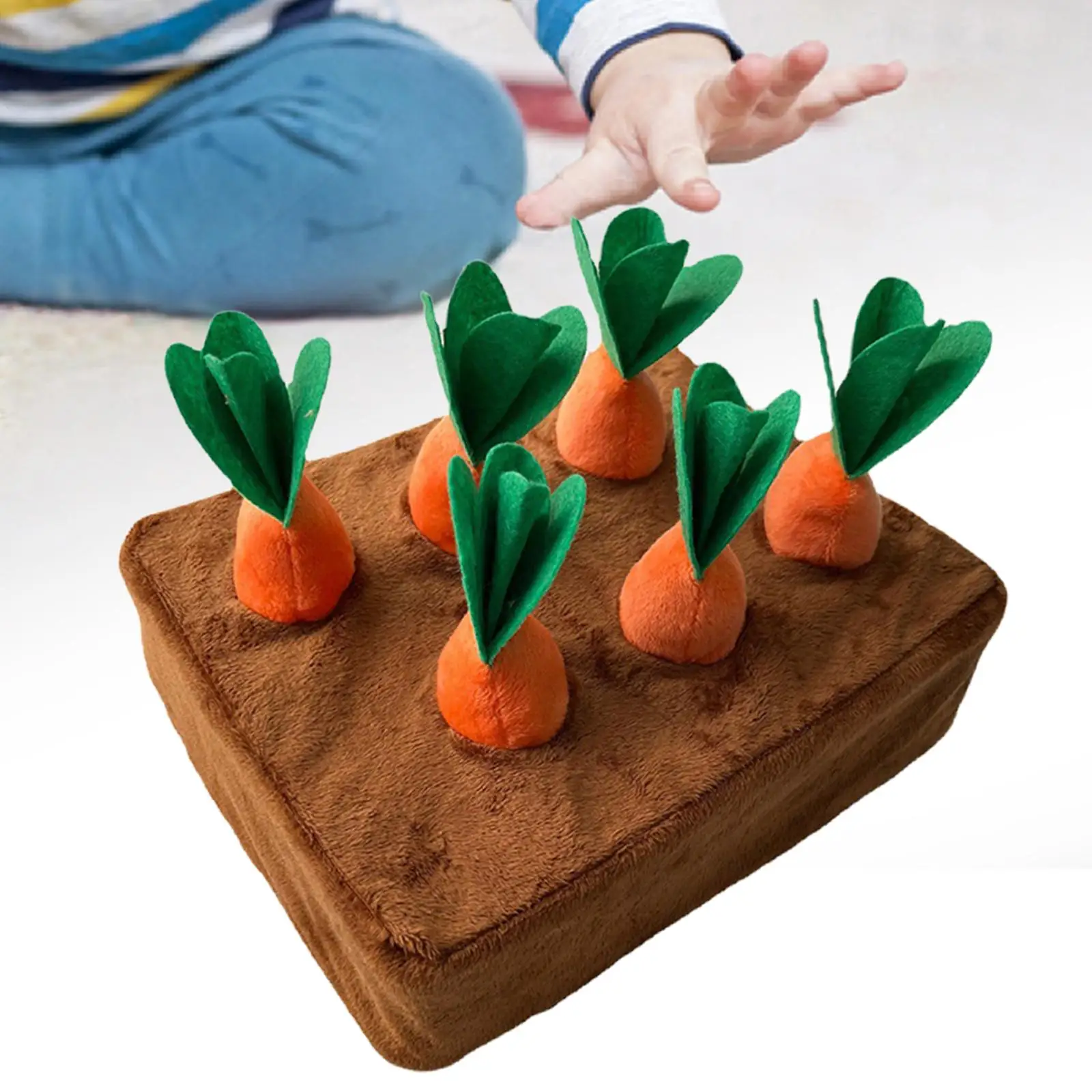 Sniffling Mat for Dogs Cats Foraging Training Dog Carrot Plush Toy Innovative Plush Vegetable Field Pull Radish Puppy Chew Toys