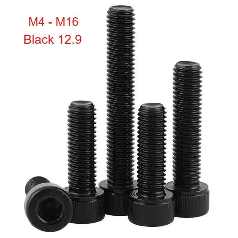 1-5pcs Black 12.9 Hexagon Socket Cheese Head Bolts With Left Hand Thread Counterbore Cheese Head Screws M4 M5 M6 M8 M10 M12 M16