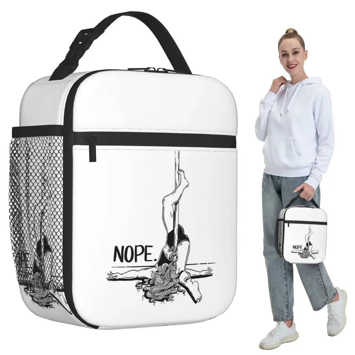 

Pole Dance NOPE - черная изолированная сумка для обеда для детей, школьный холодильник, термобокс для еды, сумка, герметичные коробки для завтрака, контейнер