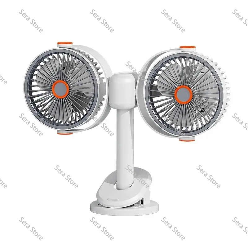 Double Head Fan USB Large Wind Circulating  Desktop  Dormitory Wall-mounted Clip Fan
