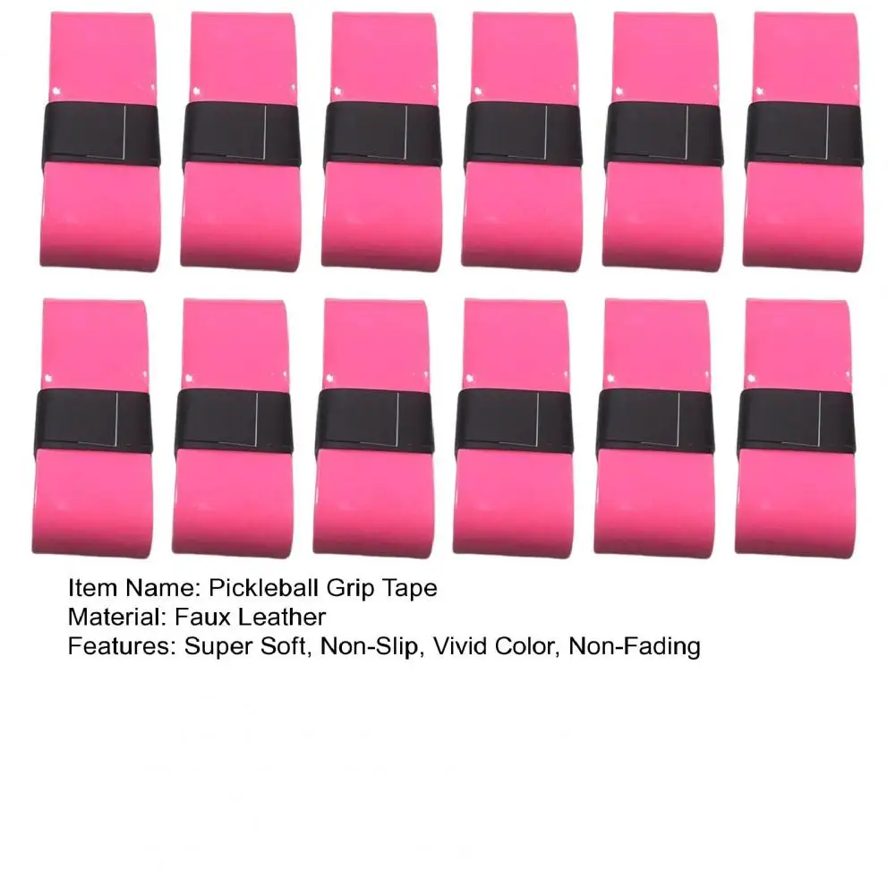 12Pcs Pickleball Grip Tapes Self-Adhesive Slip Resistant Vivid Color Universal Tennis Racket Grip Tape Overgrip Sweatband