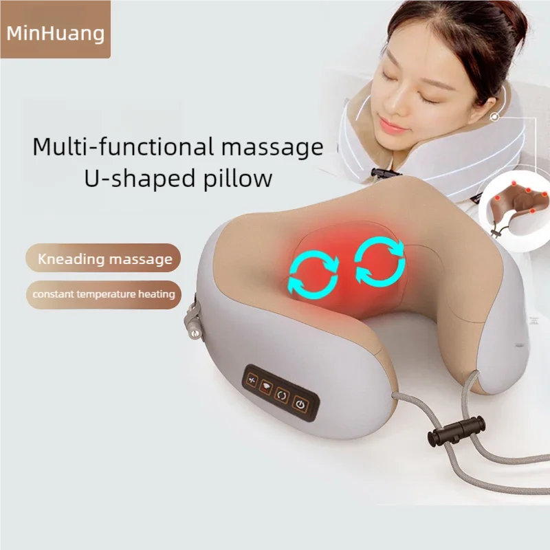 

U-Shaped Electric Neck Massage Pillow, Cervical Memory Sponge Neck Massager, Heated Massage Pillow, Suitable For Relaxing