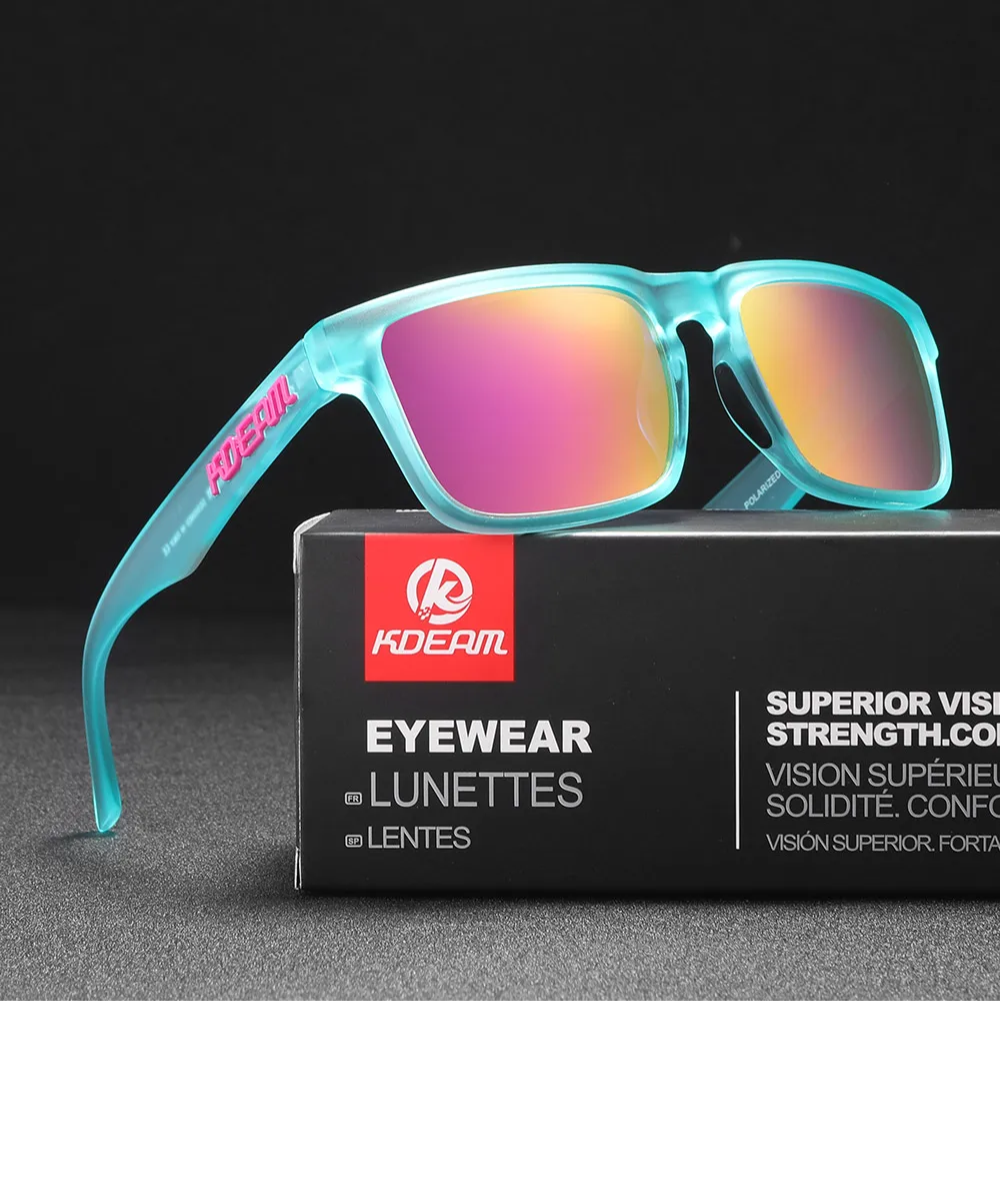 KDEAM männer Polarisierte Sonnenbrille Angeln Lebensstil Gespiegelt Farbe Blockieren Sonnenbrille Frauen Legende Platz Sonnenbrille Mit Box – Detail 10