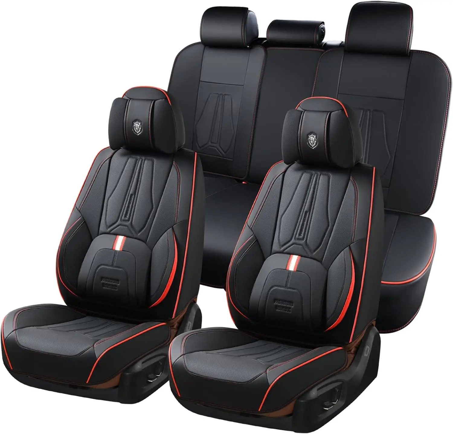 

Car Seat Covers Full Set, Covers for Car with Lumbar Support, Nappa Leather Covers Waterproof Car Protectors