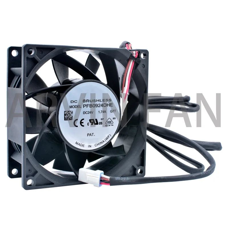 PFB0924DHE 9cm 9.2cm 92mm Fan 92x92x38mm DC24V 1.74A 4 Wires IP68 Waterproof Cooling Fan For The Inverter Server Chassis